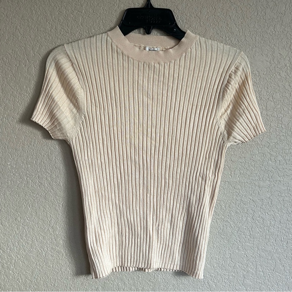 Cream Sweater Crop Tee from Garage Size M